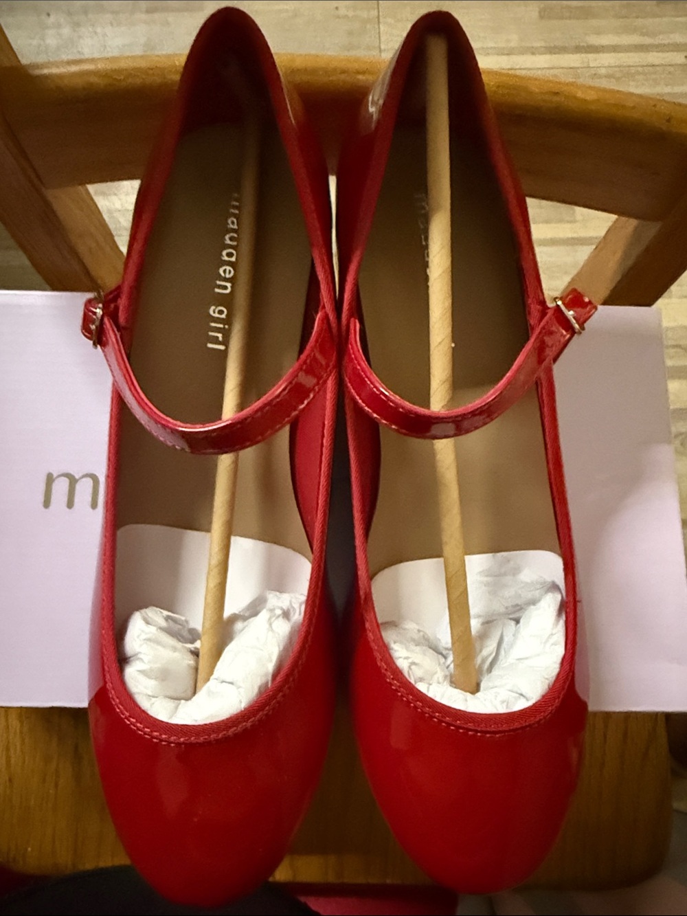 Madden Girl Red Patent Mary Jane Flats